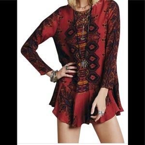 Free People Smooth Talker Tunic Dress In Mirrored Tile Print